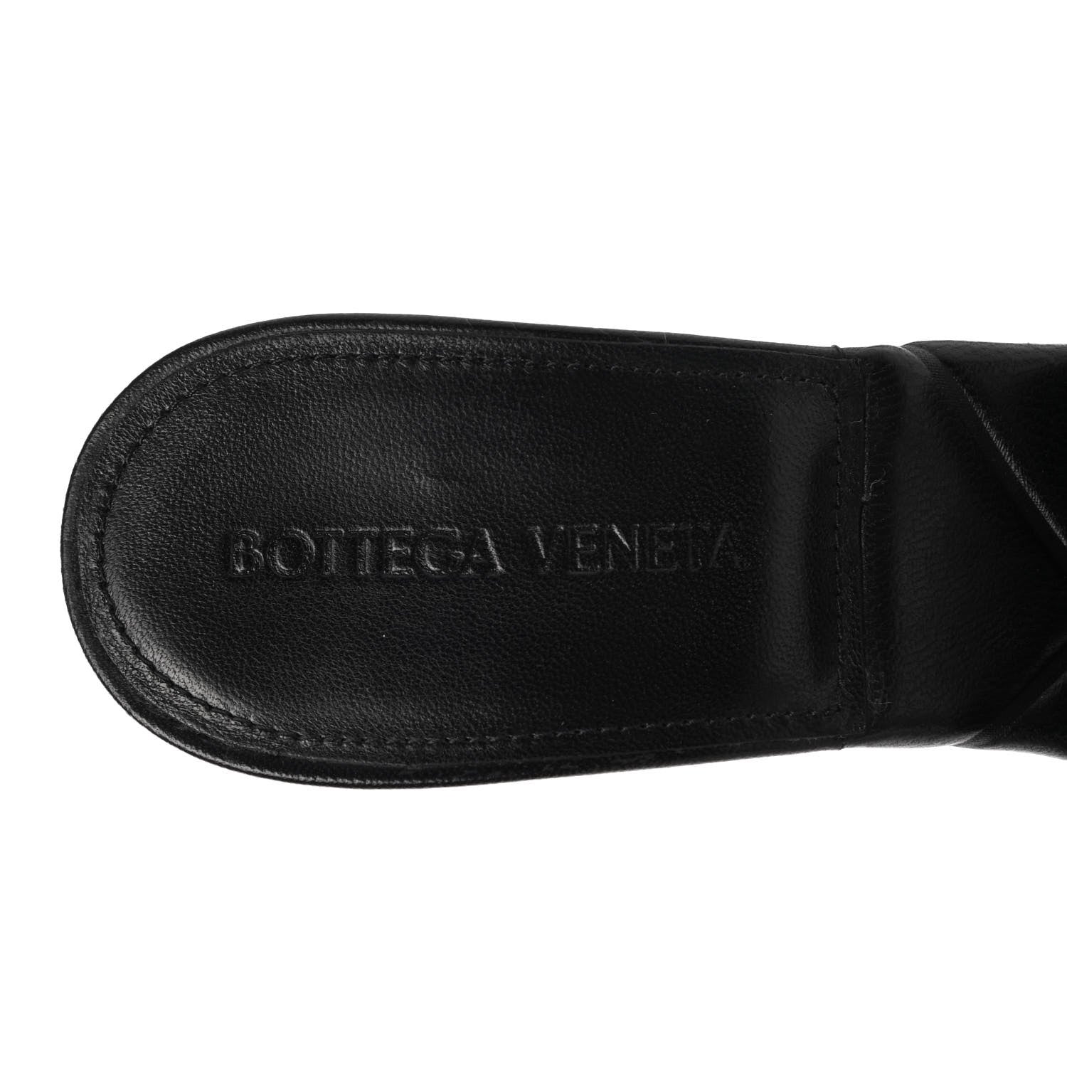 Bottega Veneta Nappa Quilted Rubber Lido Mule Sandals 38 Black 6 of 8