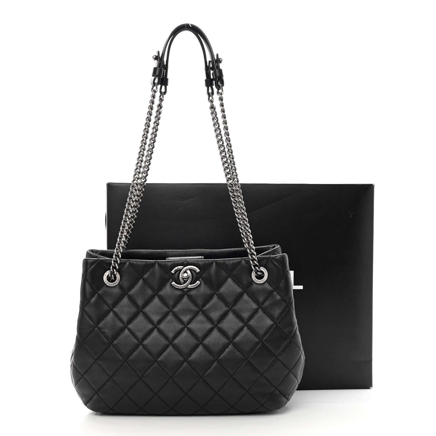 Chanel Lambskin Quilted Accordion Tote Black 16 of 16