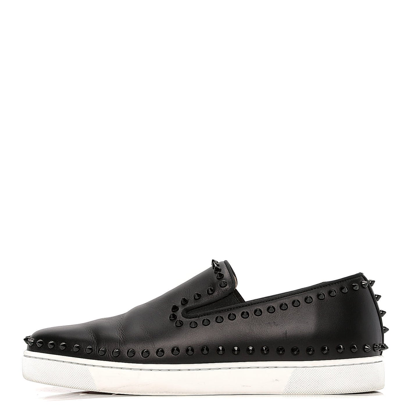Calfskin Spikes Mens Roller Boat Flats 45 Black