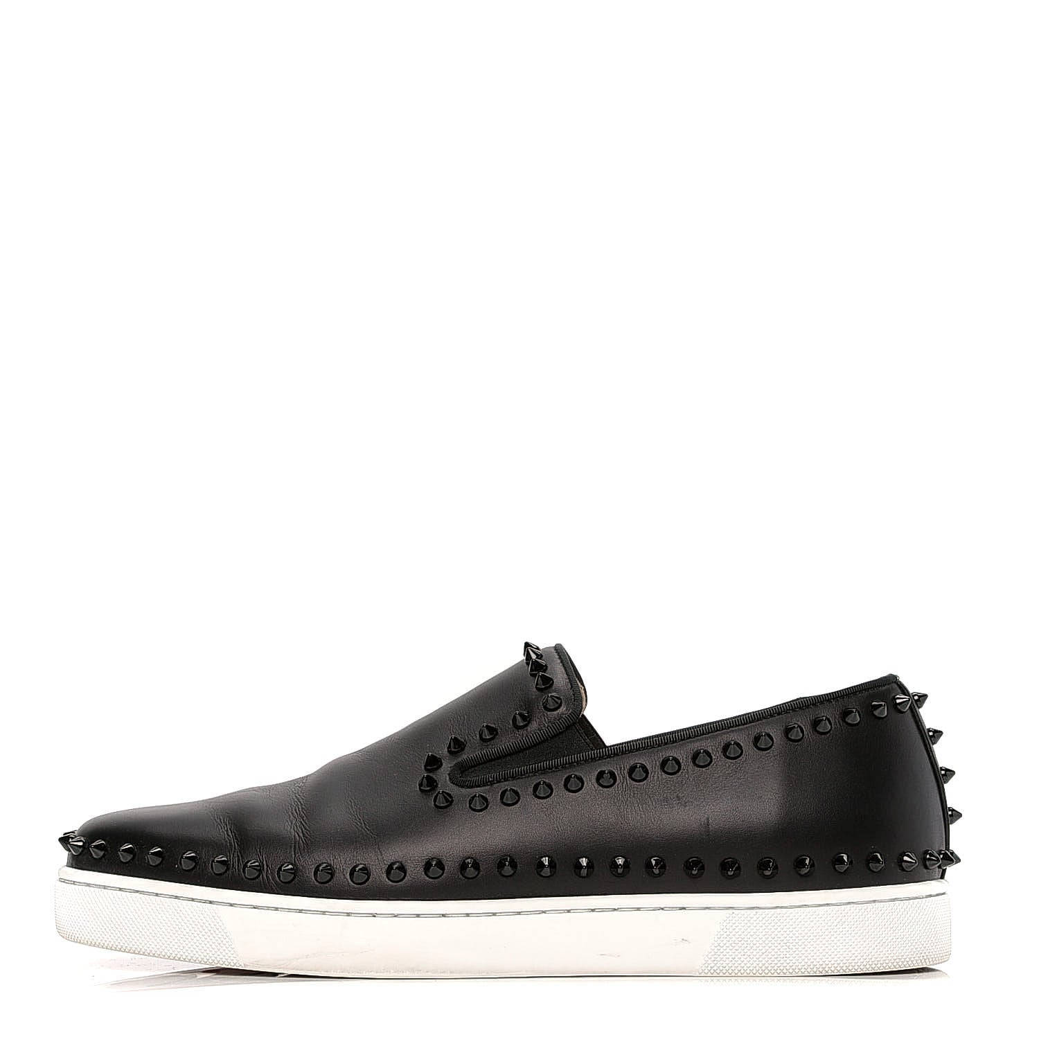 Christian Louboutin Calfskin Spikes Mens Roller Boat Flats 45 Black 1 of 6