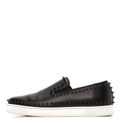 Christian Louboutin Calfskin Spikes Mens Roller Boat Flats 45 Black 1 of 6