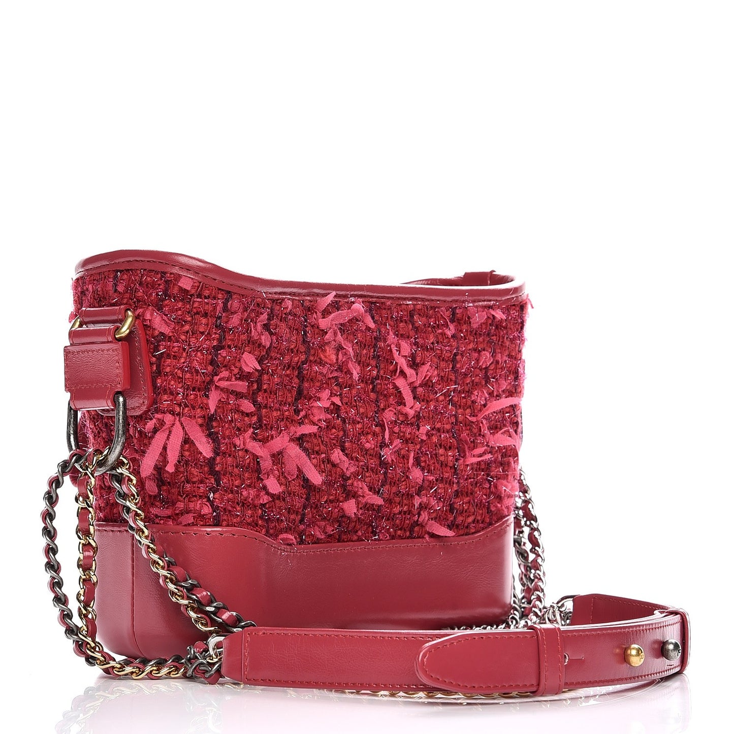 Tweed Calfskin Small Gabrielle Hobo Pink