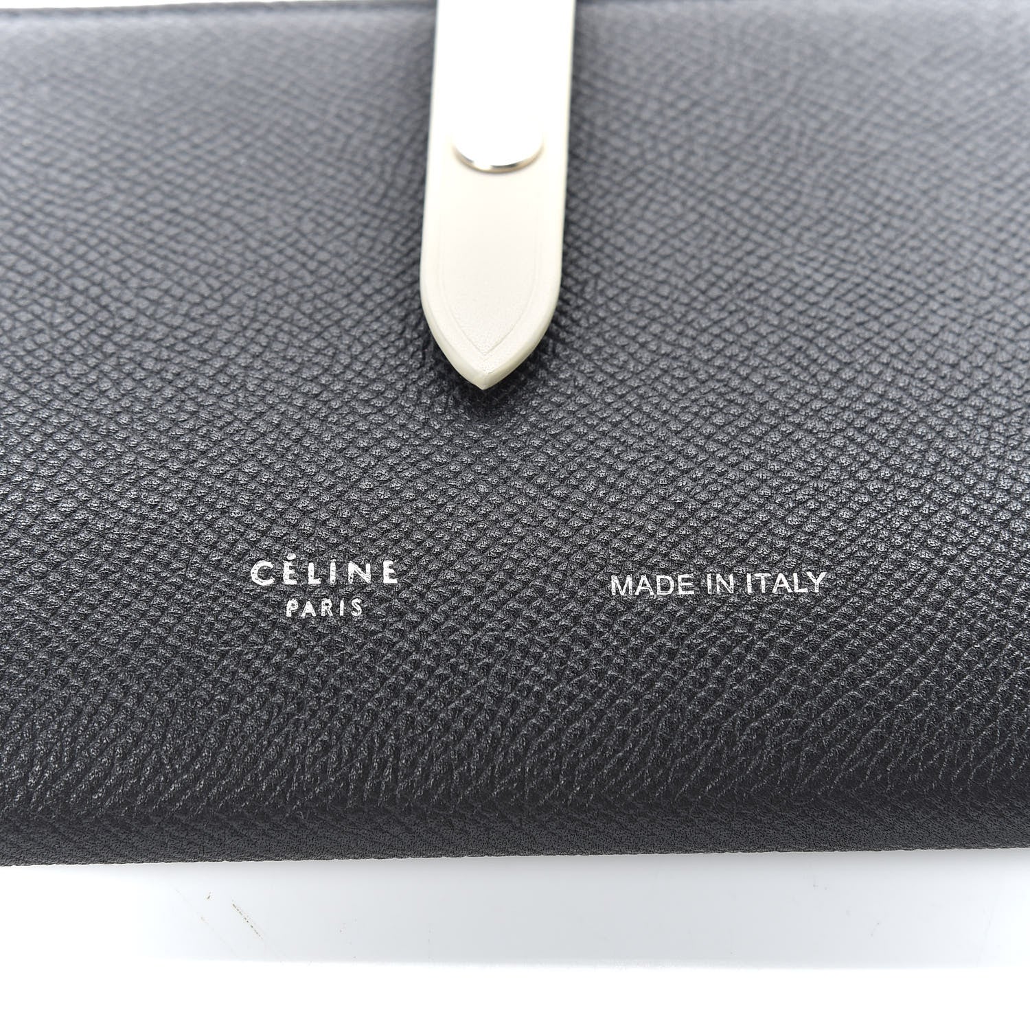 Celine Grained Calfskin Strap Passport Cover Black Chalk 9 of 9