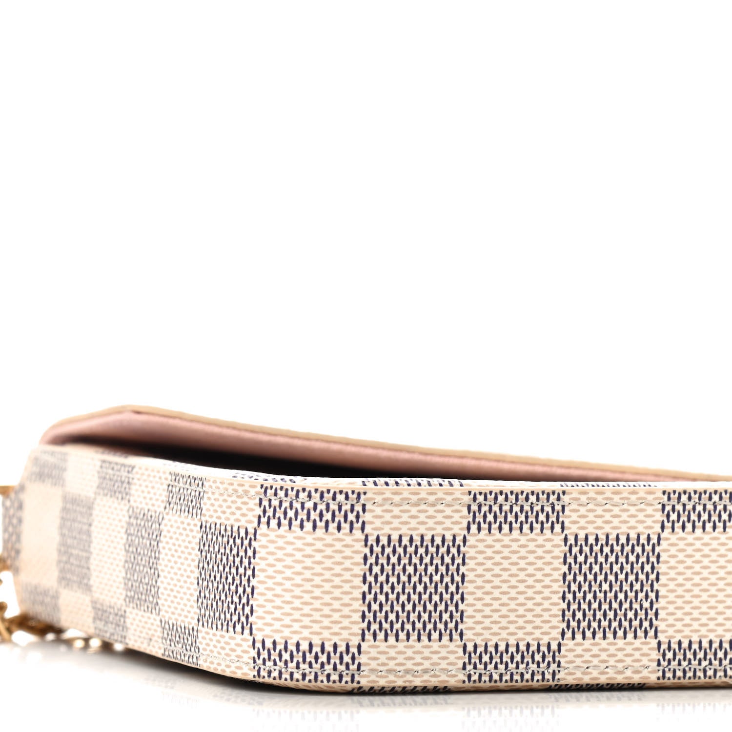 Louis Vuitton Damier Azur Pochette Felicie Chain Wallet Rose Ballerine 9 of 10