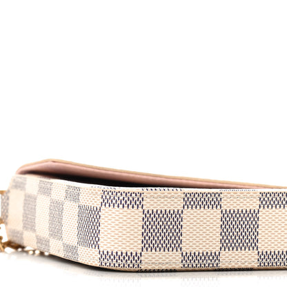 Louis Vuitton Damier Azur Pochette Felicie Chain Wallet Rose Ballerine 9 of 10
