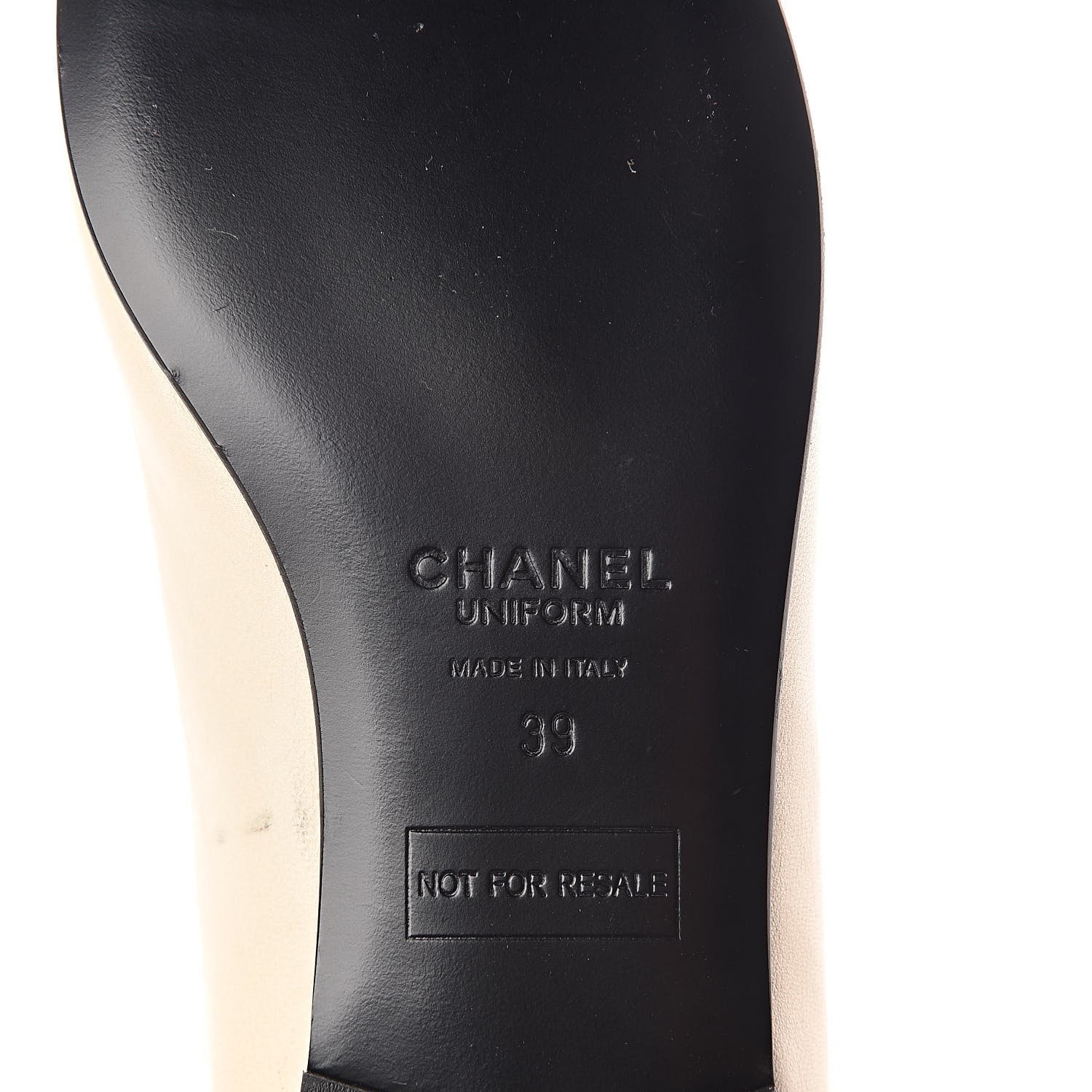 Chanel Lambskin Cap Toe Ballerina Flats 39 Ivory Navy 6 of 7