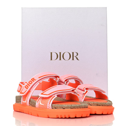 Christian Dior Technical Knit Jute Dioract 10mm Sandals 37 White Orange 8 of 8
