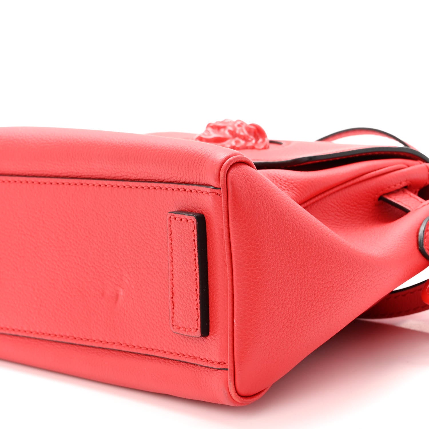 Versace Grained Calfskin Medusa Small Top Handle Handbag Red 9 of 12