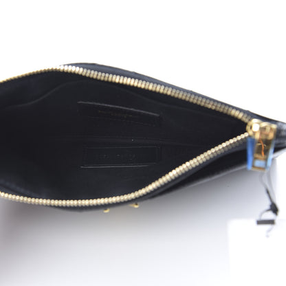 Saint Laurent Grain De Poudre Chevron Monogram Bill Pouch Black 5 of 8