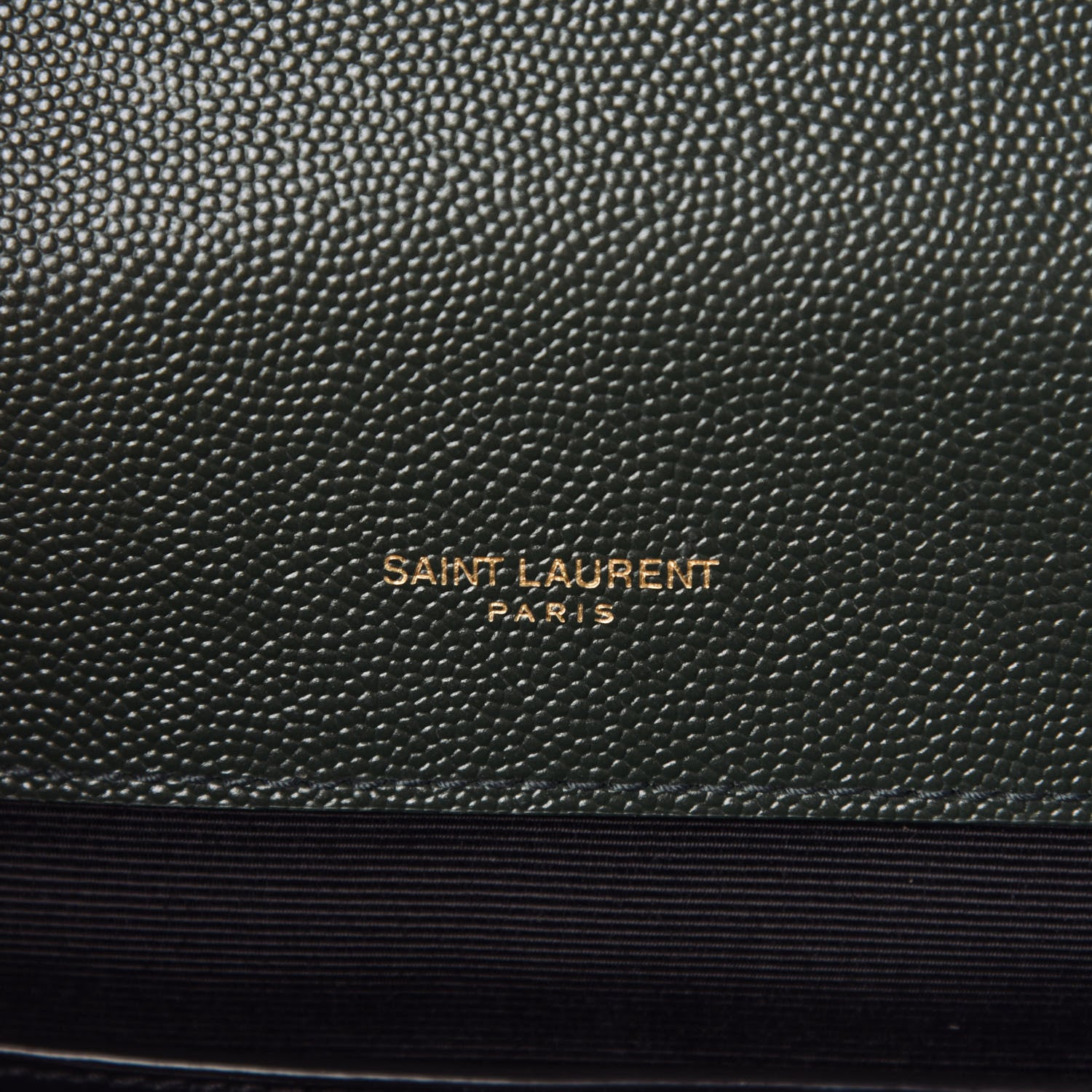 Saint Laurent Grain De Poudre Textured Mixed Matelasse Triquilt Small Monogram Satchel Dark Green 9 of 11
