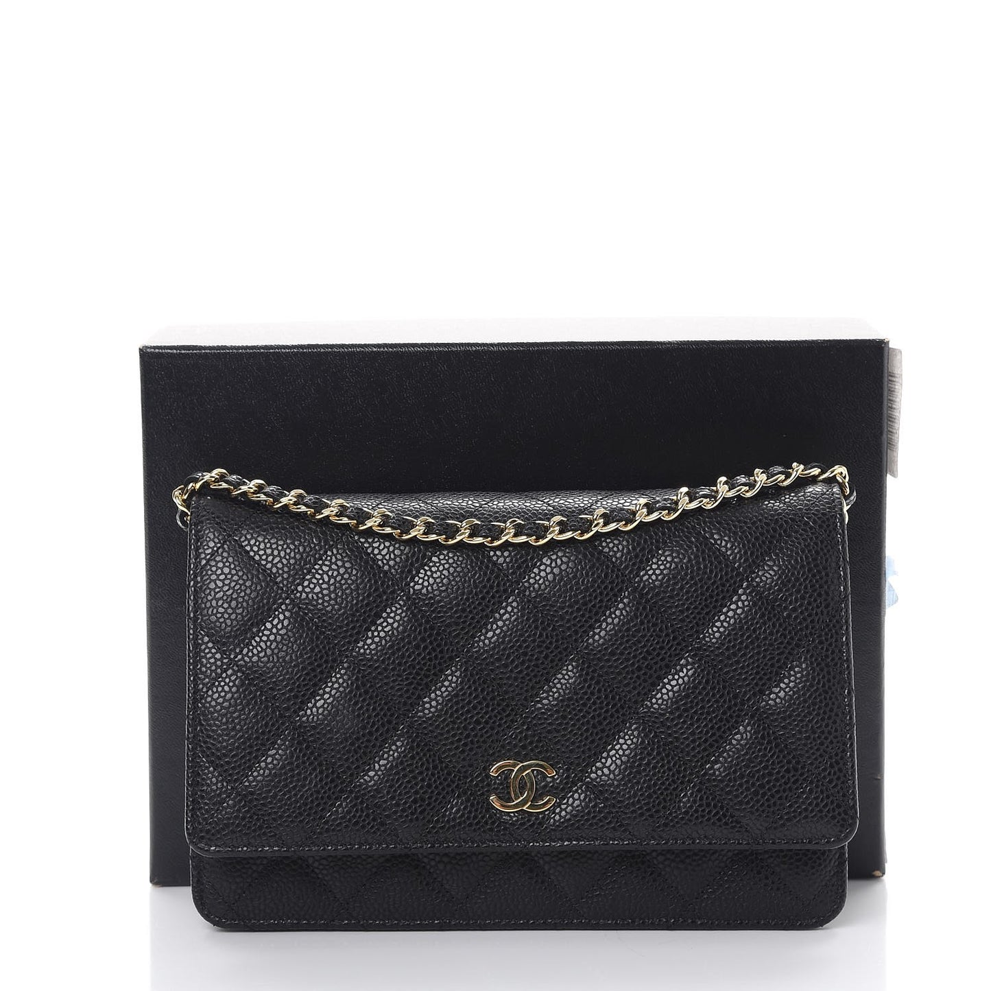 Caviar Quilted Wallet On Chain WOC Black