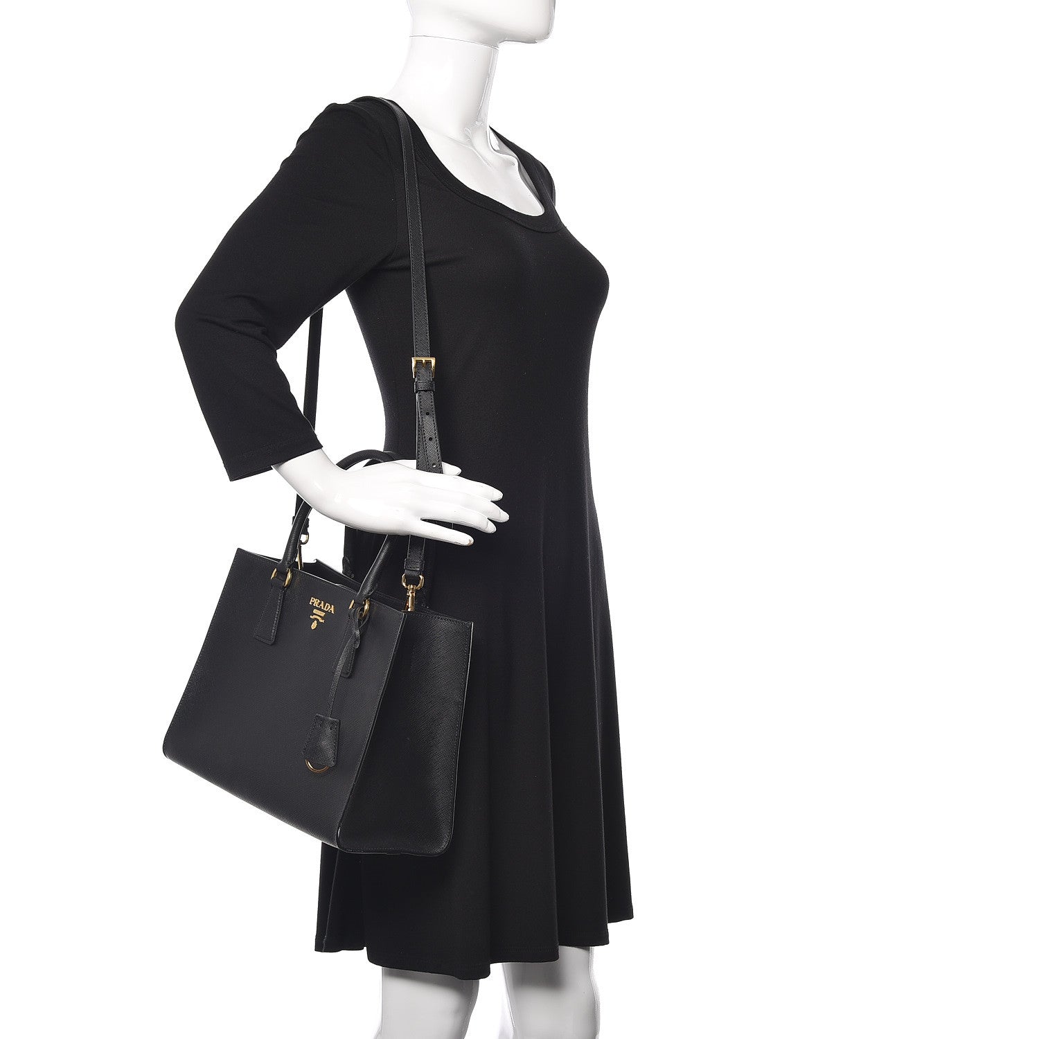 Prada Saffiano Tote Black 3 of 15