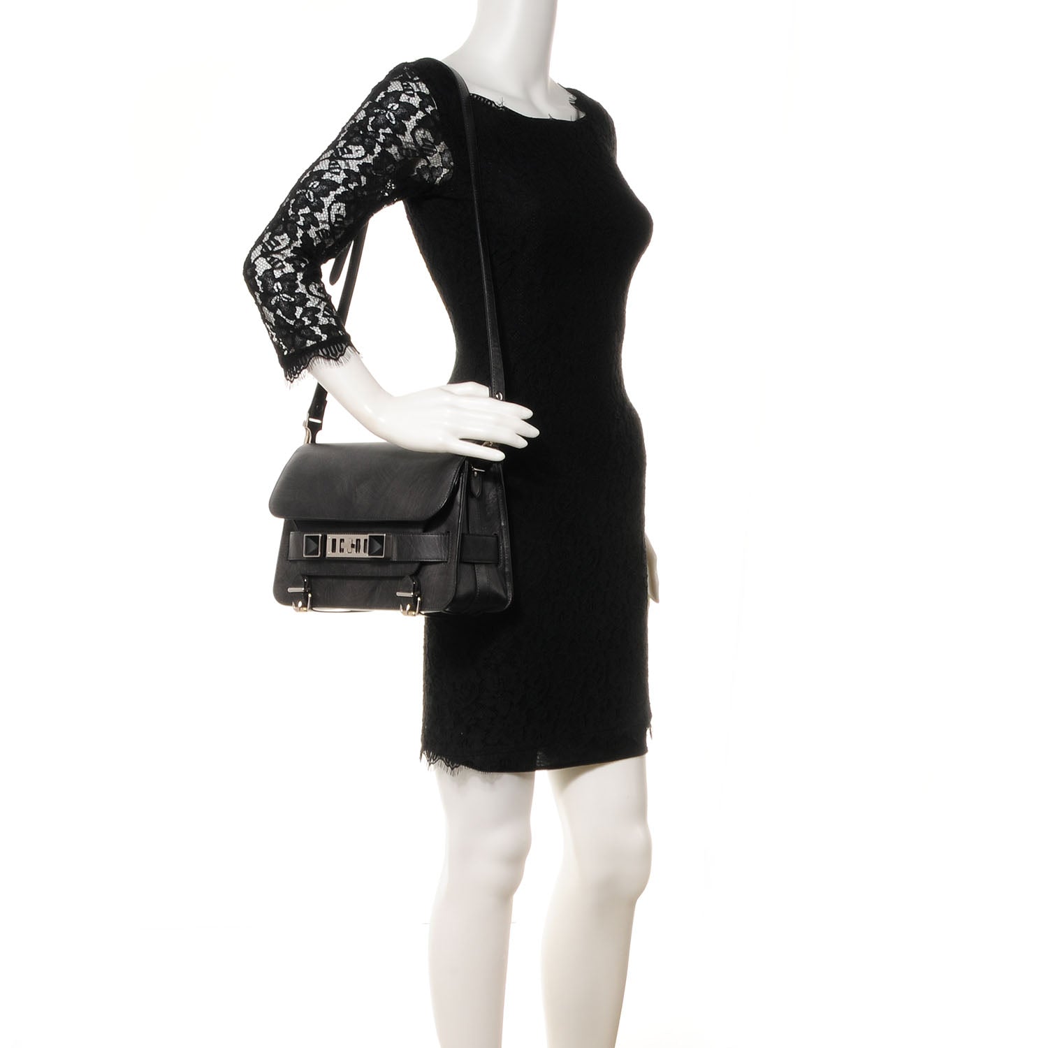 Proenza Schouler Leather PS11 Classic Shoulder Bag Chalkboard Black 2 of 15