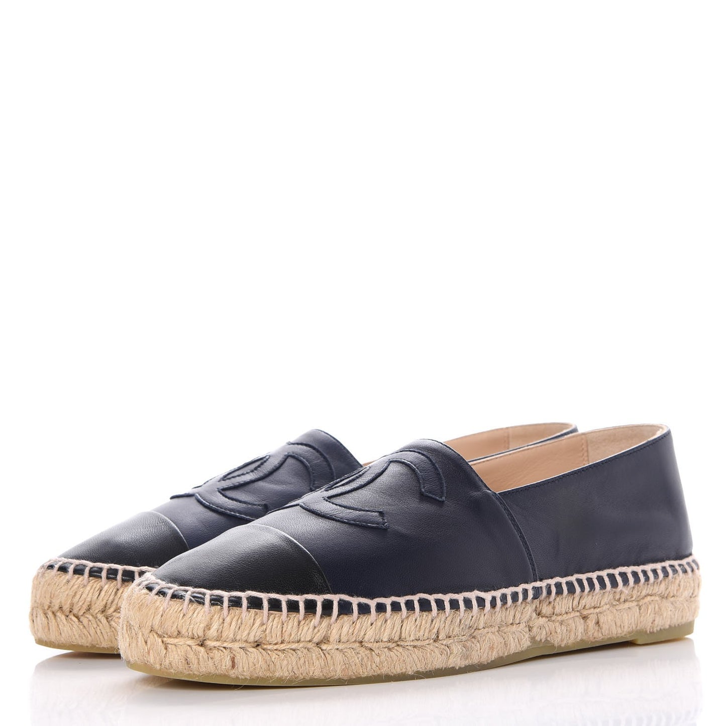 Lambskin CC Espadrilles 38 Navy Black