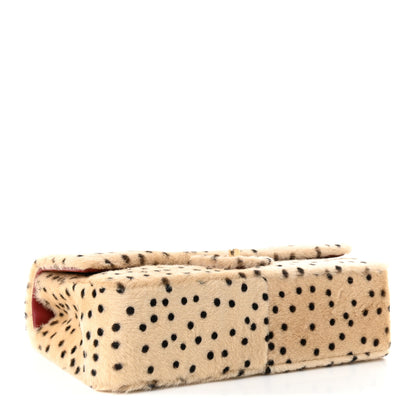 Chanel Pony Hair Cheetah Printed Creative Fabrics Flap Light Beige Black 3 of 10