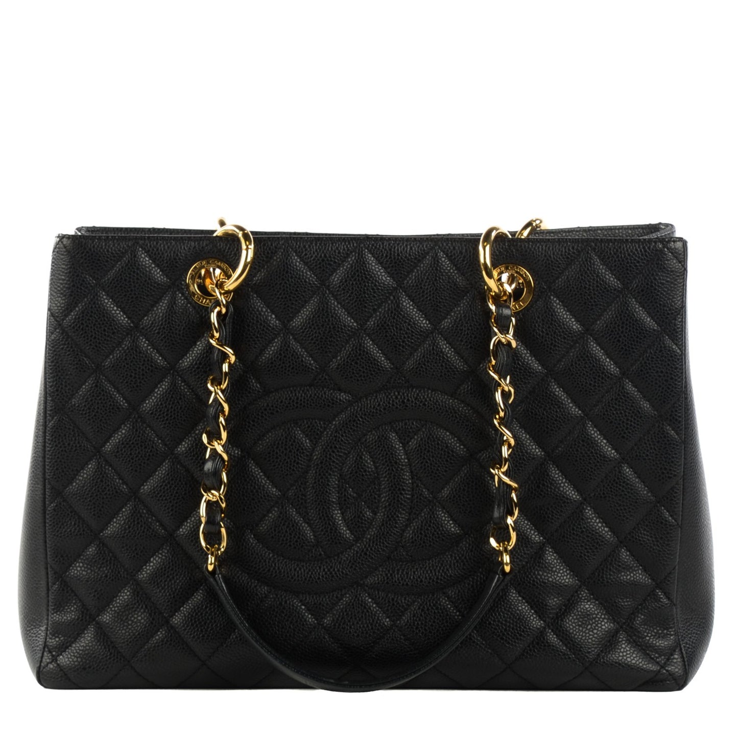Caviar Quilted Grand Shopping Tote GST Black