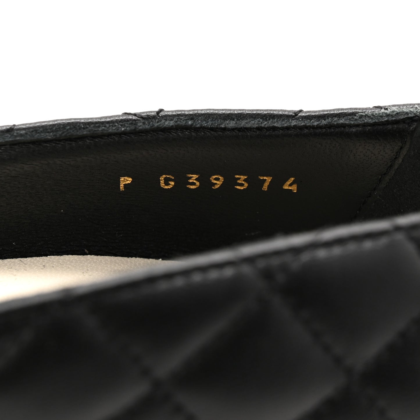 Lambskin Patent Quilted CC Cap Toe Pumps 38.5 Black