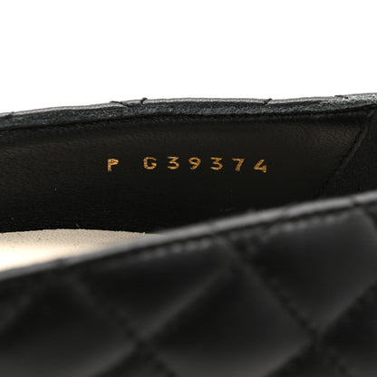 Chanel Lambskin Patent Quilted CC Cap Toe Pumps 38.5 Black 9 of 10