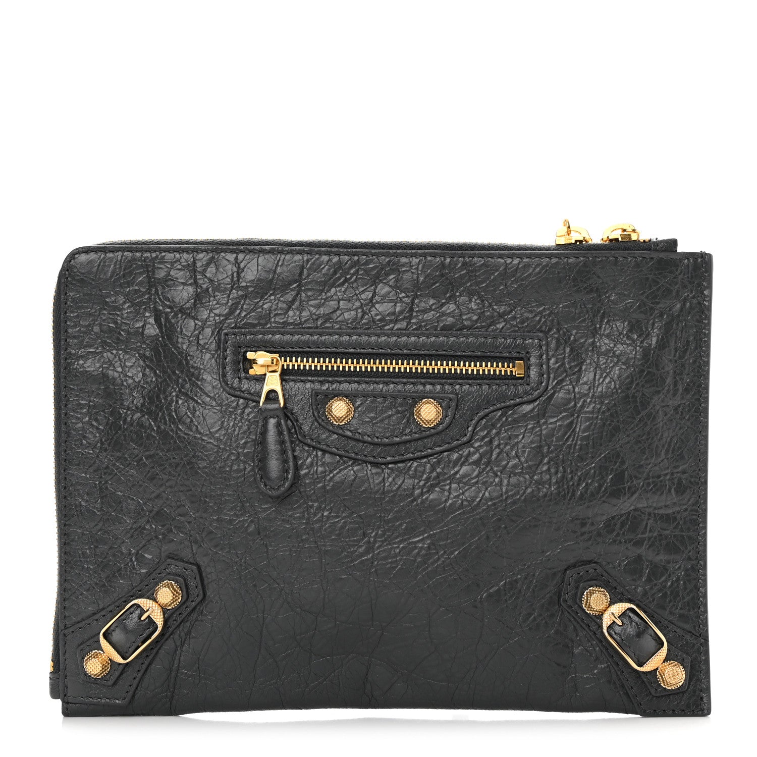 Balenciaga Agneau Giant 12 Gold Hardware Pouch Clutch Gris Fossile 1 of 7
