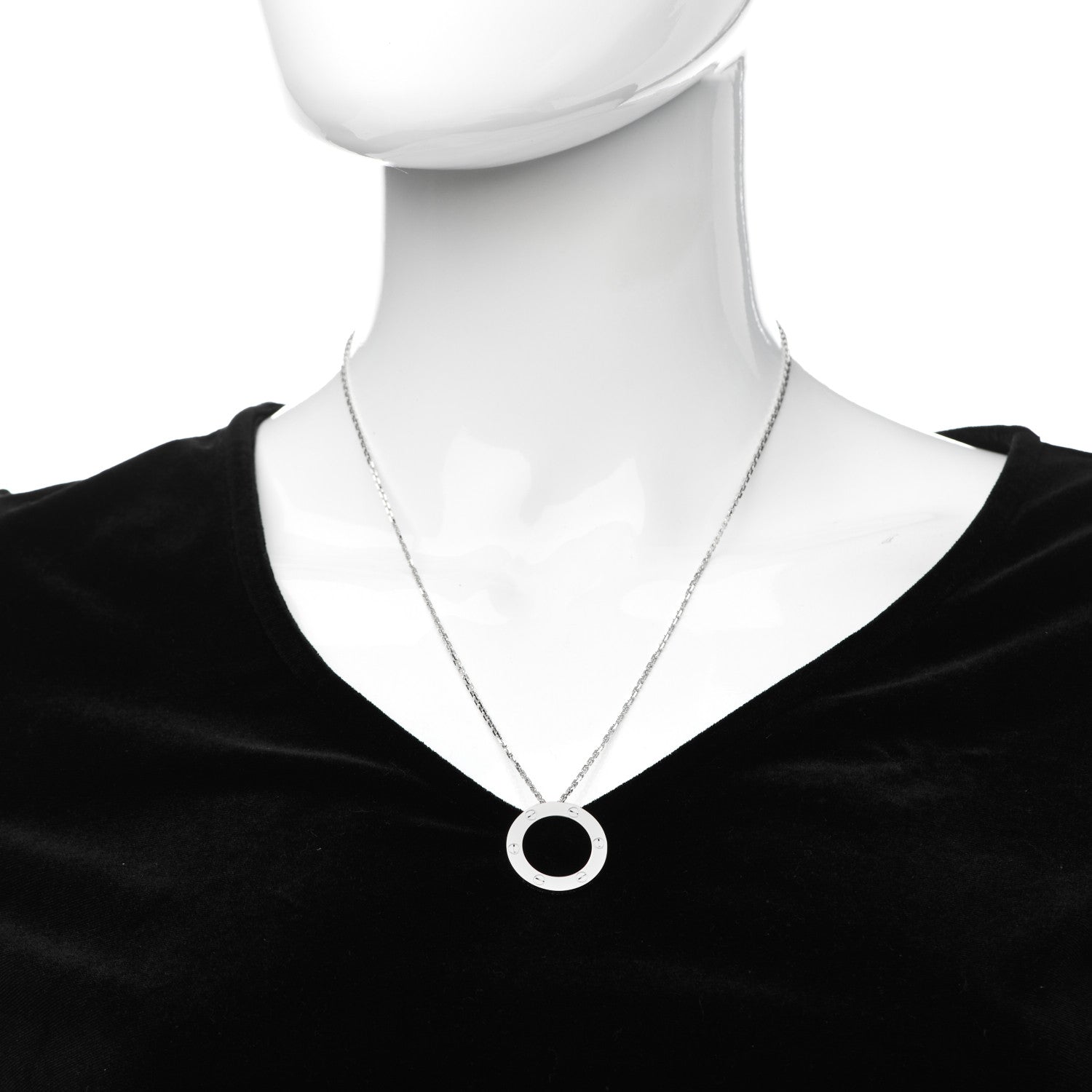 Cartier 18K White Gold LOVE Pendant Necklace 2 of 6