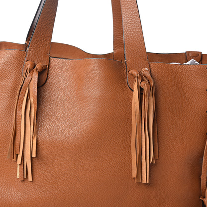 Valentino Garavani Grained Calfskin C-Rockee Fringe Tote Light Cuir 13 of 13