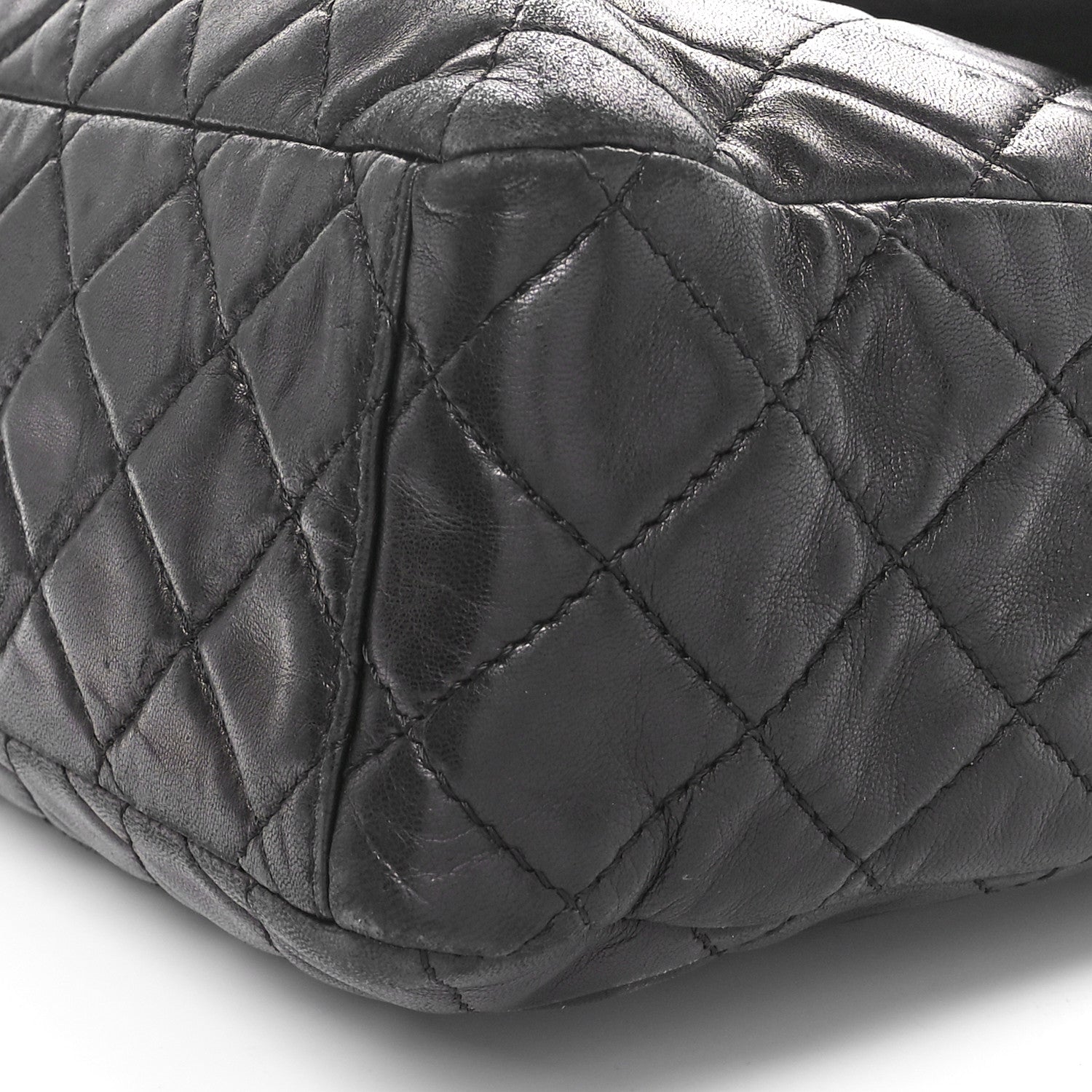 Chanel Washed Lambskin Quilted Maxi Single Flap Black 10 of 10