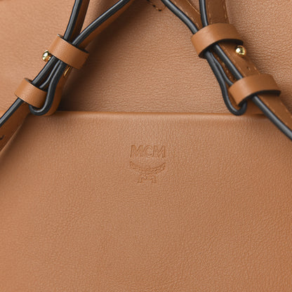 MCM Calfskin Essential Visetos Small Backpack Cognac 7 of 8