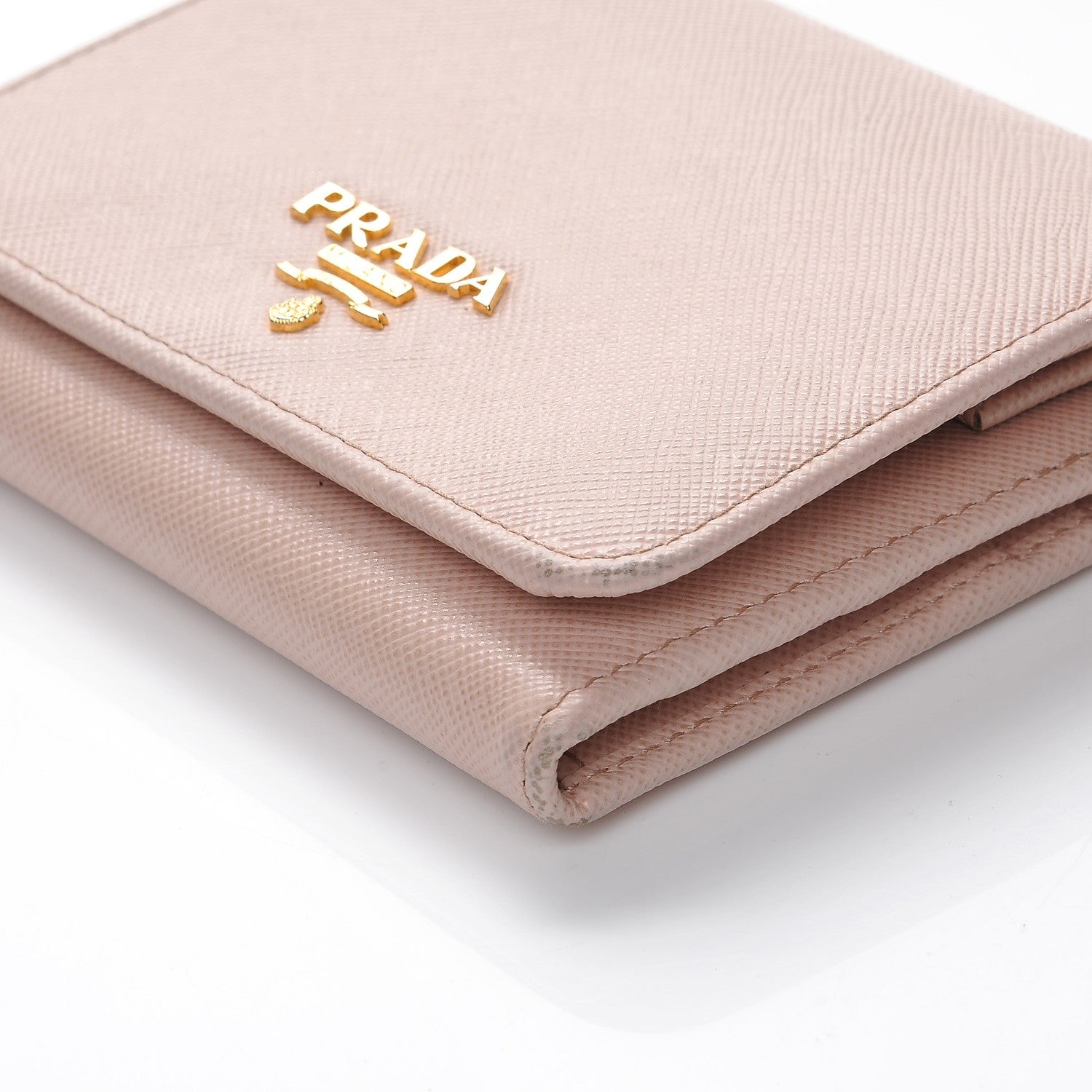Prada Saffiano Metal Tri-Fold Compact Wallet Cipria 7 of 12