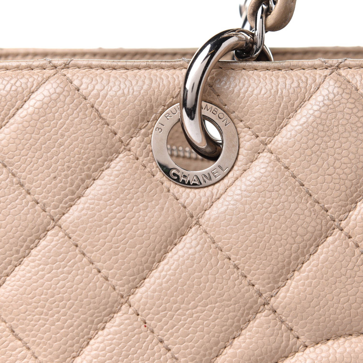 Chanel Caviar Quilted Grand Shopping Tote GST Beige Clair 8 of 15
