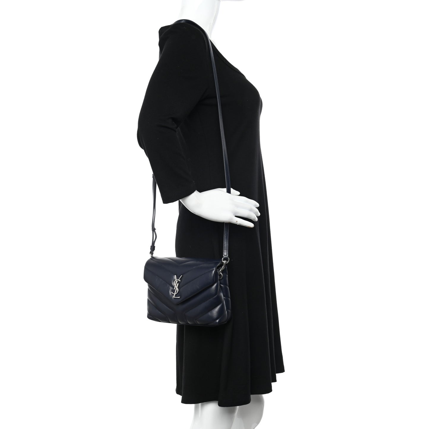 Calfskin Y Quilted Monogram Toy Loulou Satchel Navy