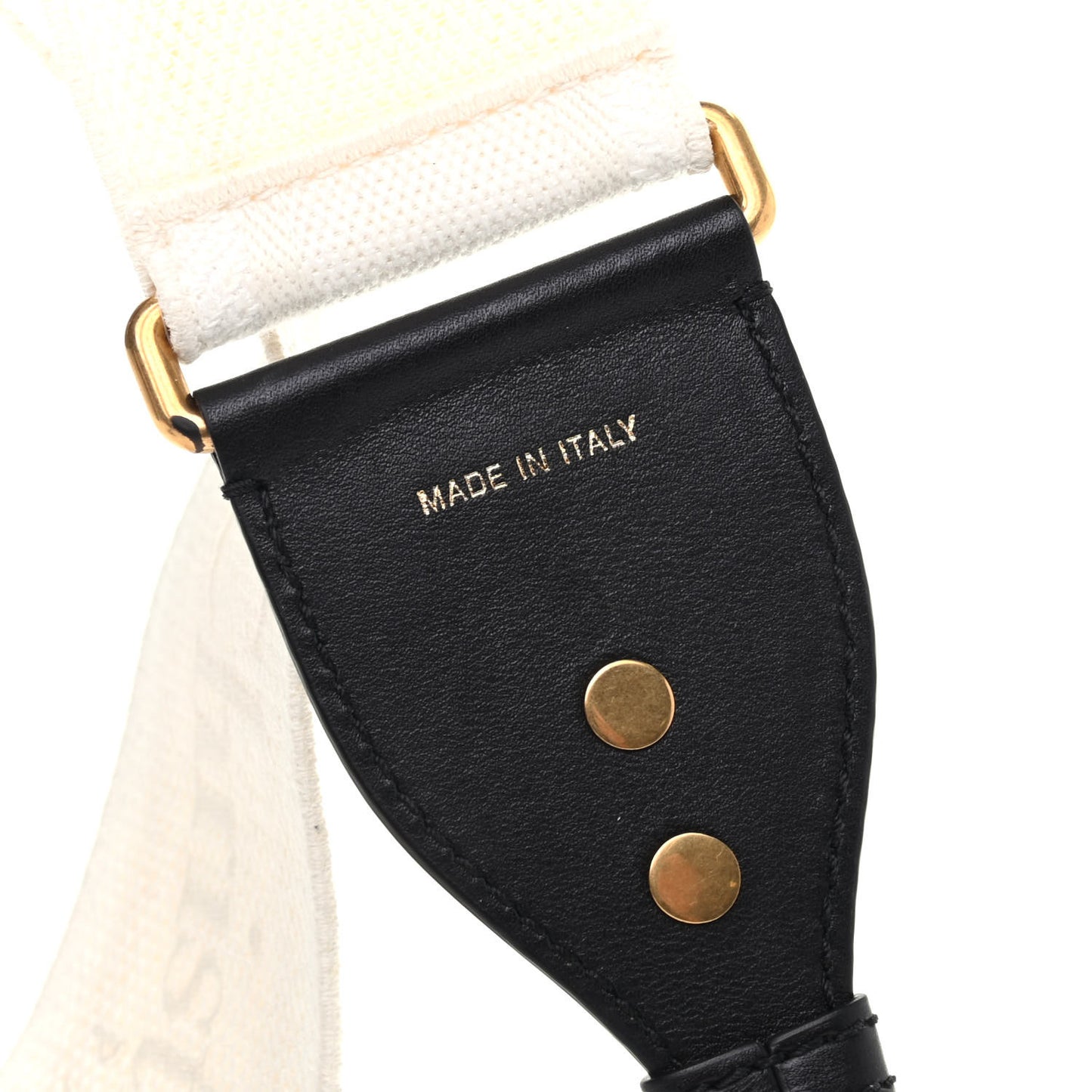 Canvas Embroidered Shoulder Strap White Black