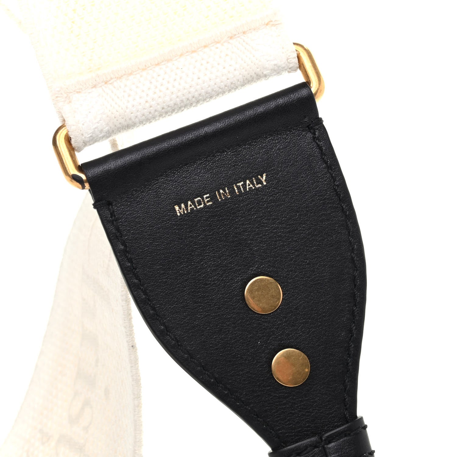 Christian Dior Canvas Embroidered Shoulder Strap White Black 3 of 4