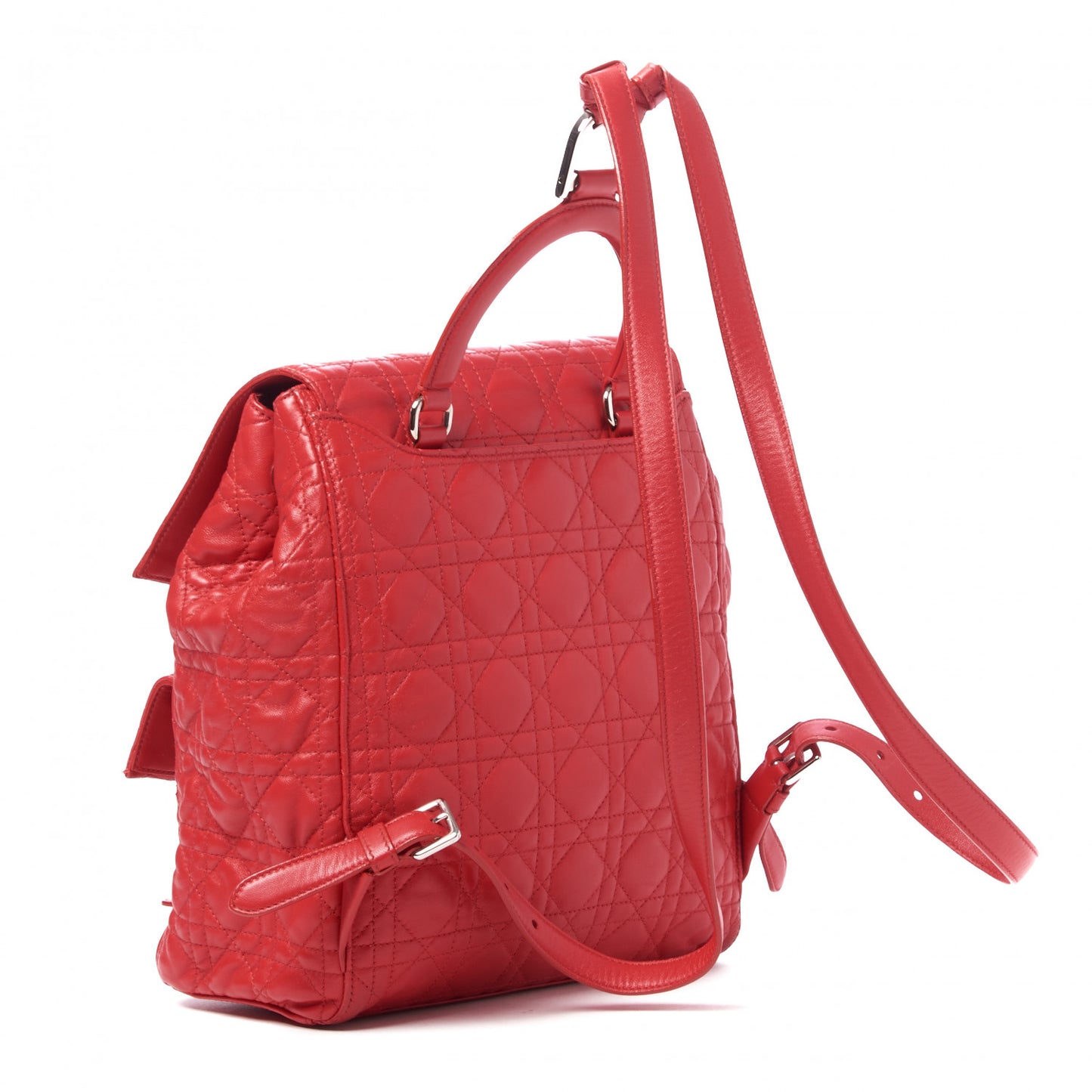 Lambskin Cannage Large Stardust Backpack Red