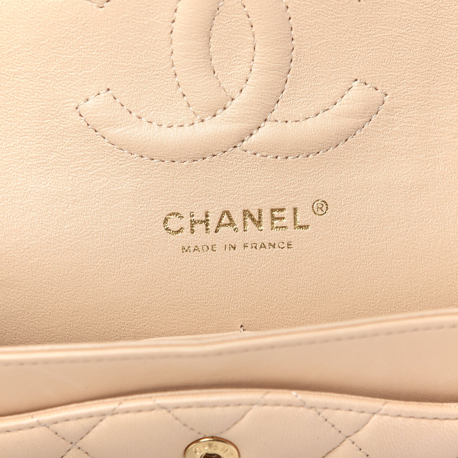 Chanel Lambskin Quilted Medium Double Flap Beige 6 of 9