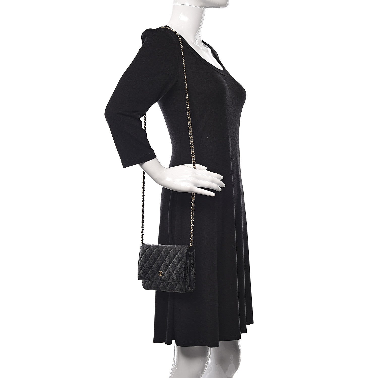 Chanel Caviar Quilted Wallet On Chain WOC Black 2 of 12