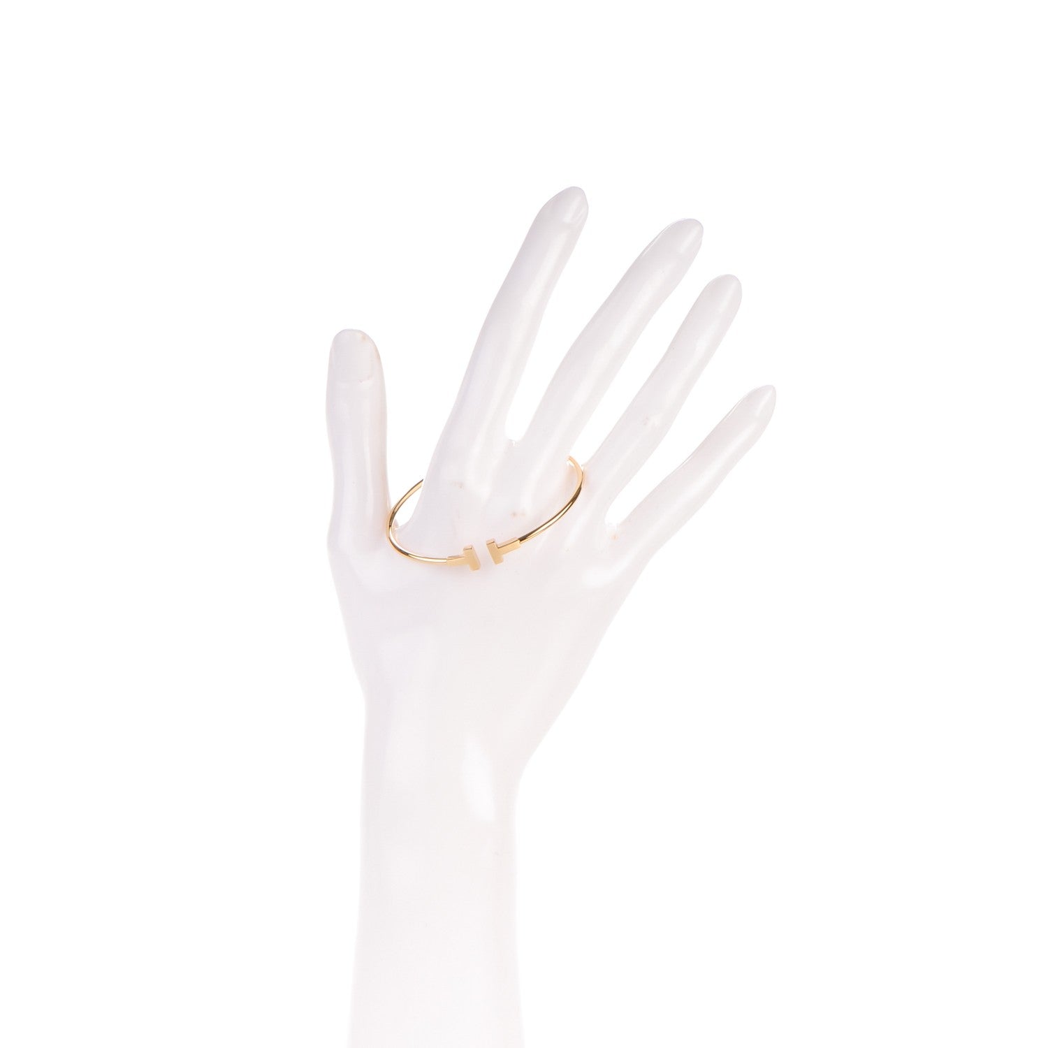 Tiffany 18K Yellow Gold Narrow T Wire Bracelet 2 of 4