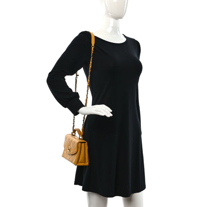 Chanel Lambskin Quilted Trendy Spirit Top Handle Flap Yellow 2 of 11