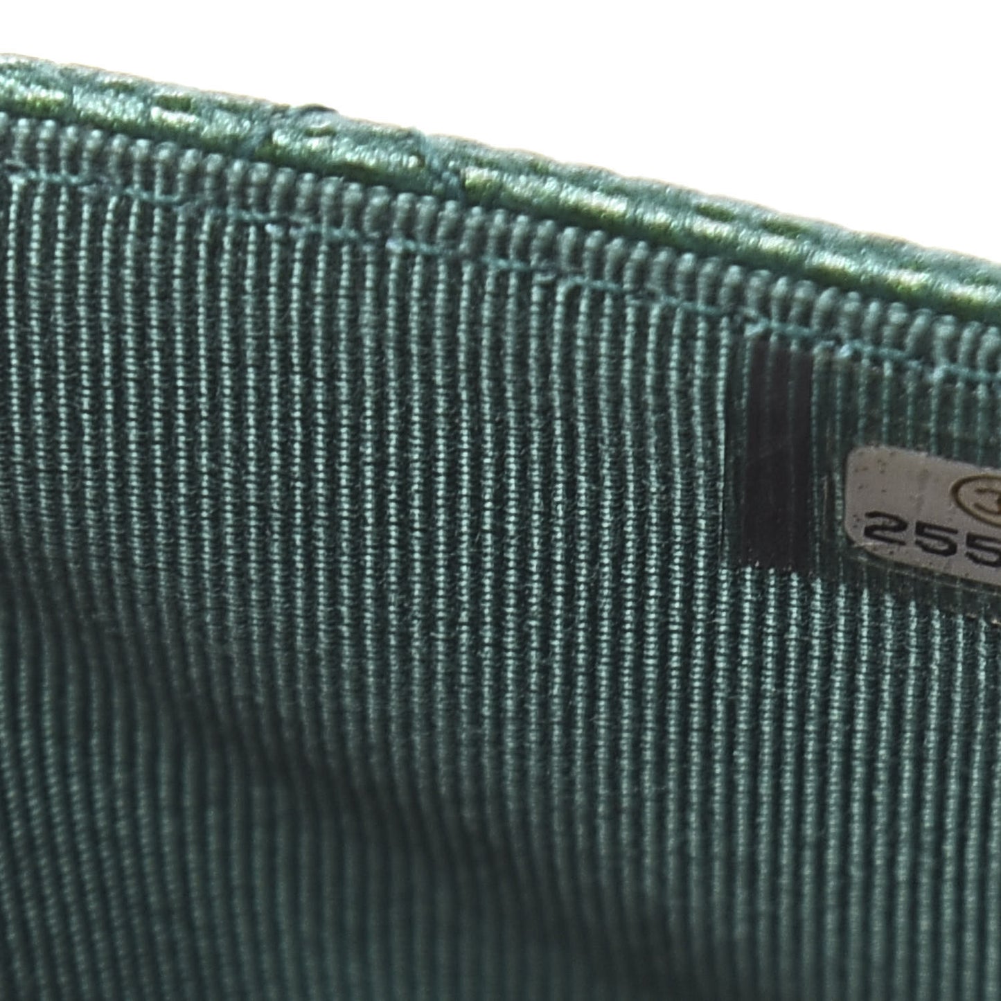 Metallic Caviar Quilted Wallet On Chain WOC Green
