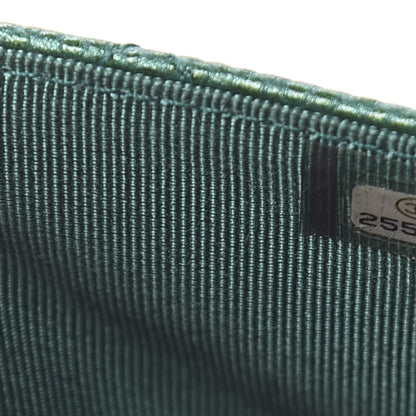 Chanel Metallic Caviar Quilted Wallet On Chain WOC Green 8 of 12