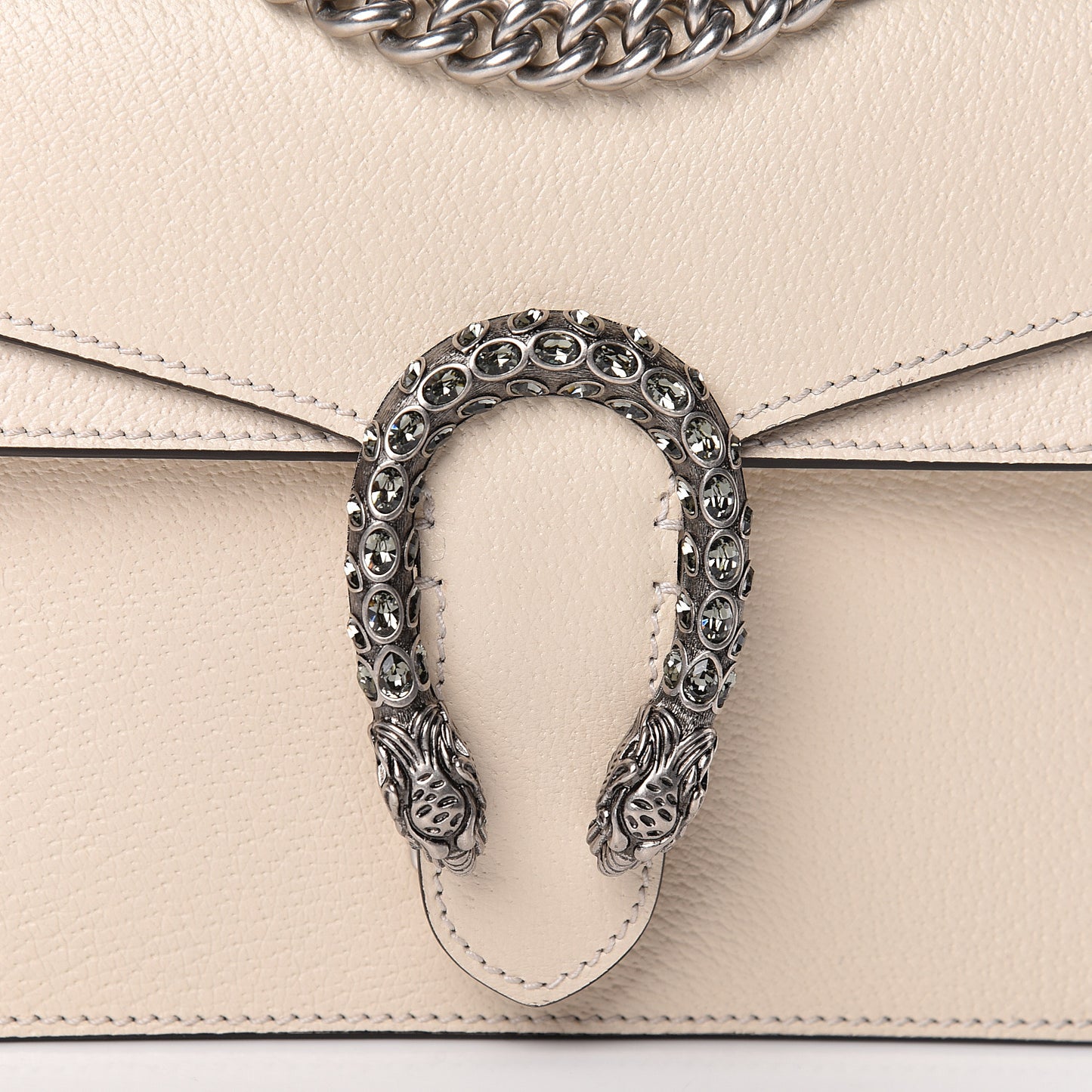 Textured Calfskin Crystal Mini Dionysus Shoulder Bag Mystic White