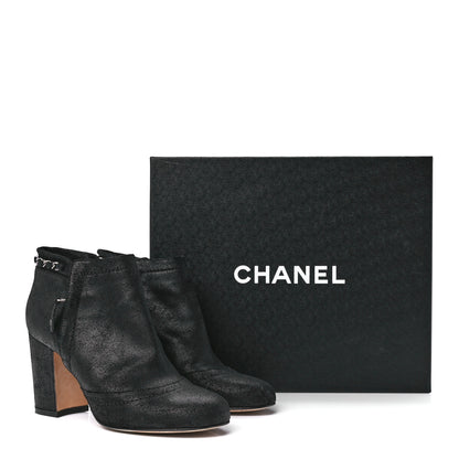 Chanel Suede CC Chain Ankle Boots 36.5 Black 9 of 9