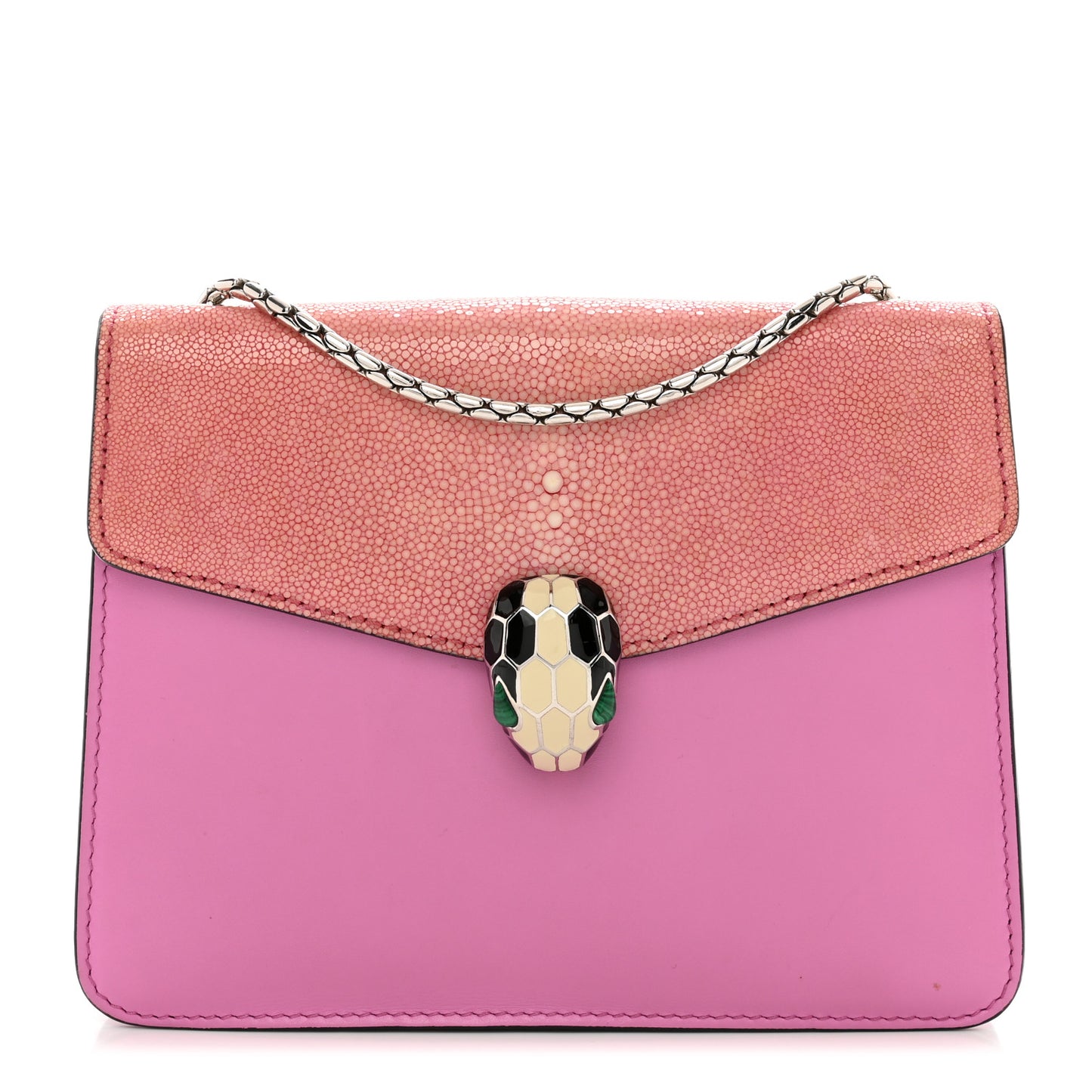 Calfskin Galuchat Serpenti Forever Crossbody Bag Pink