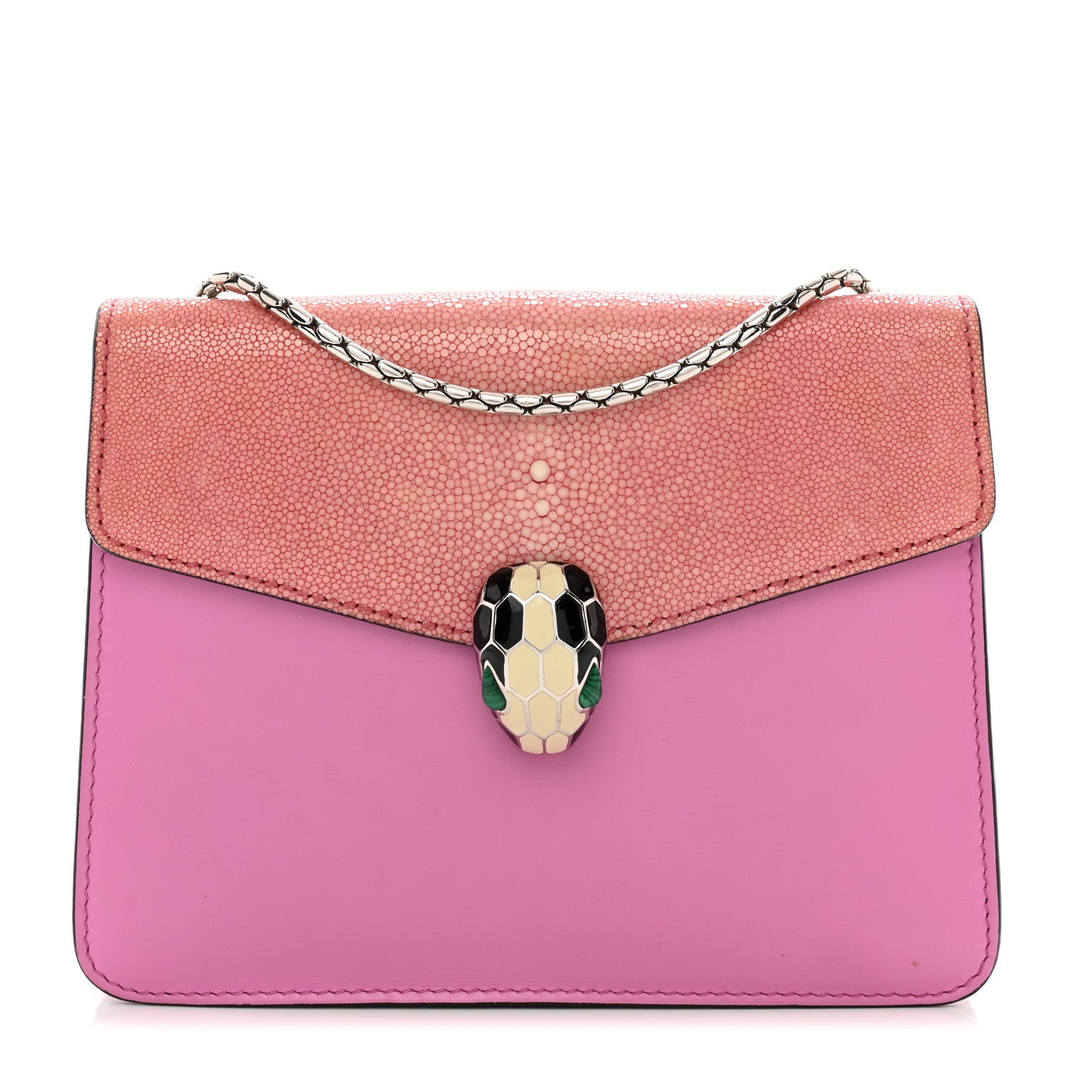 Bulgari Calfskin Galuchat Serpenti Forever Crossbody Bag Pink 1 of 13