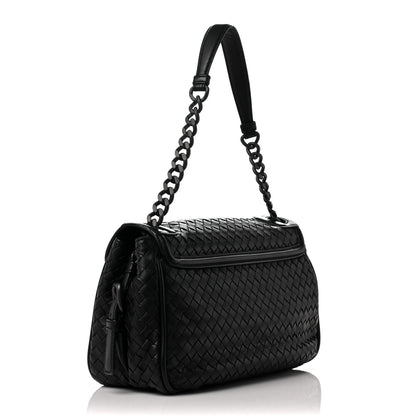 Bottega Veneta Nappa Intrecciato Rialto Shoulder Bag Black 3 of 11