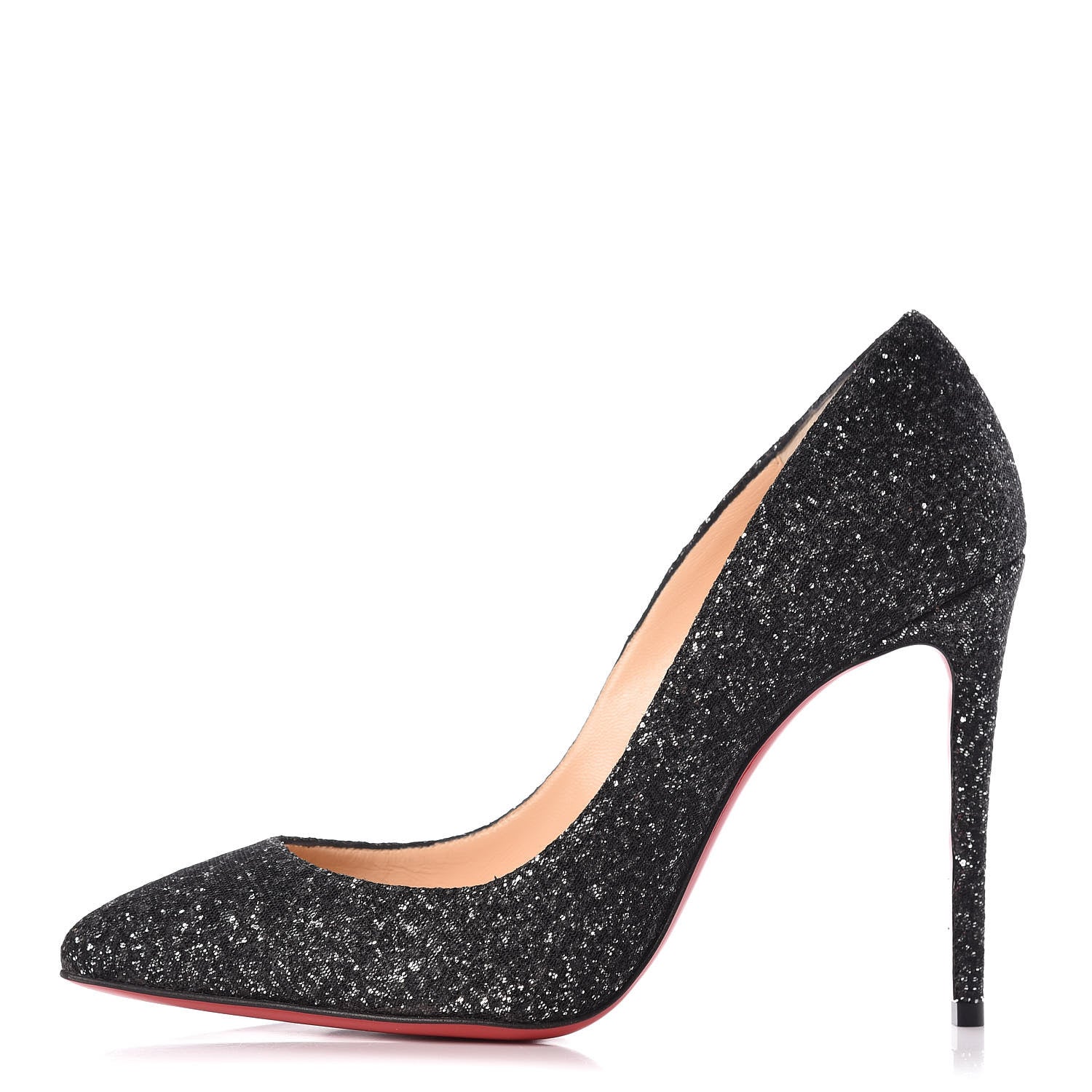 Christian Louboutin Glitter Resille Pigalle Follies 100 Pumps 36.5 Black 1 of 8