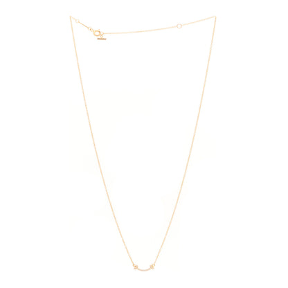 Tiffany 18K Rose Gold Diamond Mini T Smile Pendant Necklace 3 of 5
