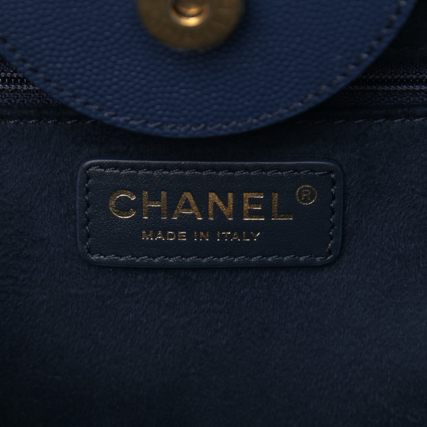 Chanel Caviar Small Studded Deauville Tote Navy 6 of 10