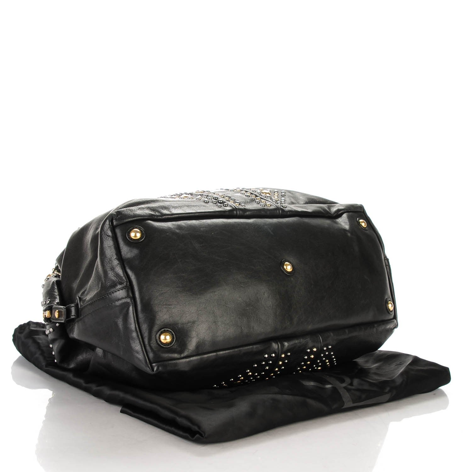 Saint Laurent Calfskin Studded Sac Y Rock Black 4 of 12