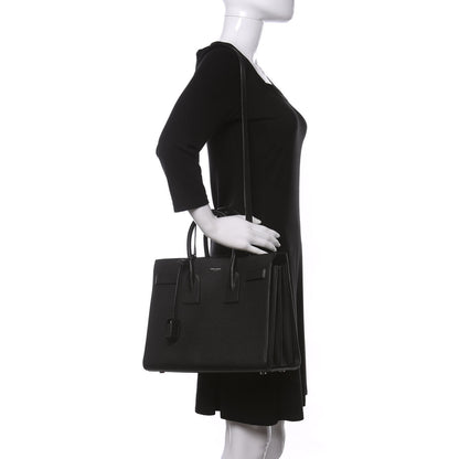 Saint Laurent Grained Calfskin Small Sac De Jour Black 2 of 11
