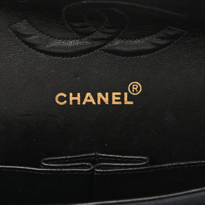 Chanel Satin Quilted Medium Double Flap Black 6 of 18
